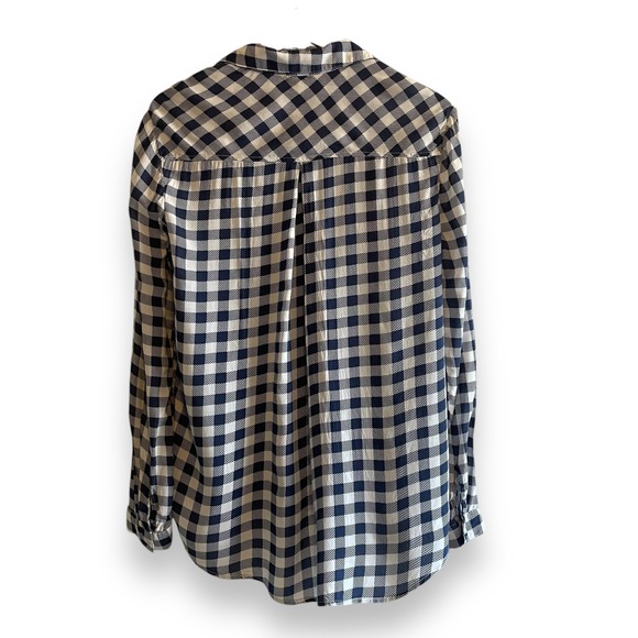 Cloth & Stone Blue White Gingham Plaid Button Down Shirt Relaxed Fit Size Small - Picture 4 of 6
